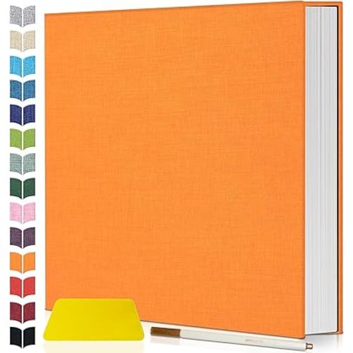 Artfeel Photo Album Self Adhesive Scrapbook,60 Pages Large Photo Book for 4x6,5x7,8x10 Pictures,DIY Album for Baby Wedding Family Travel Birthday,with Metallic Pen and Scraper