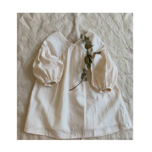 Linen dress/Baby linen dress/ Girl dress in cream linen/ summer dress