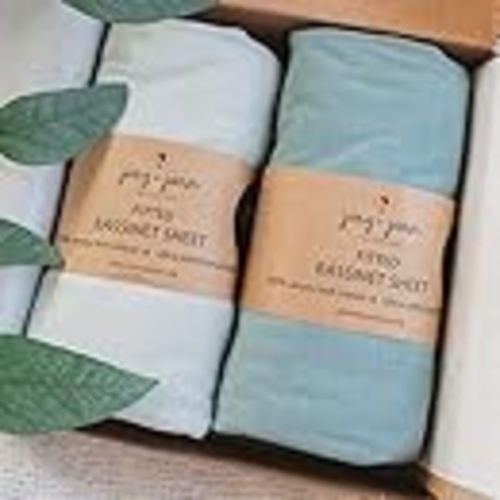 Joey + Joan Fitted 35x20 Bassinet Sheets for Newton Bassinet, 100% Cotton | For large bassinets, Ezebaby, Milliard, fits Bugaboo Stardust playard, fits Halo 2in1 bedside sleeper, 2 pack, ultra soft