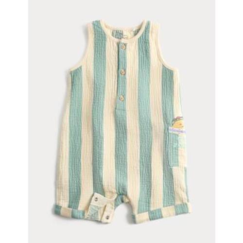 Pure Cotton Taco Striped Dungarees (0-3 Yrs)