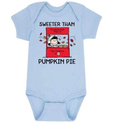 Boys' Peanuts Sweeter Than Pumpkin Pie Baby Graphic One Piece - Light Blue - Newborn
