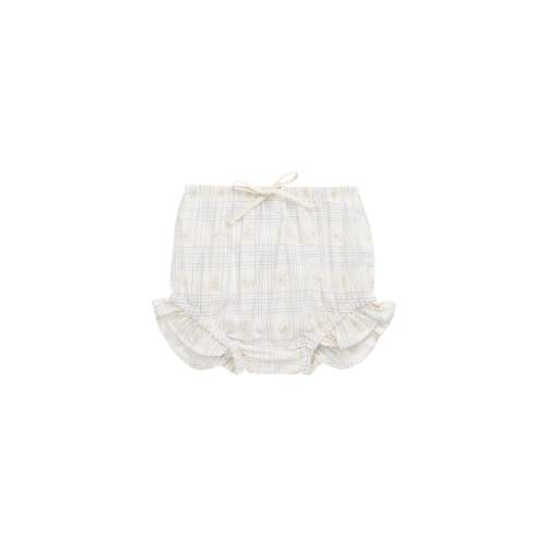 Organic Cotton Voile Frill Bloomer - Marguerite Egret