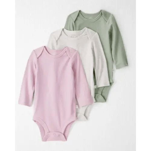 Baby Girl 3-Pack Organic Cotton Rib Bodysuits - Little Planet | Carter's