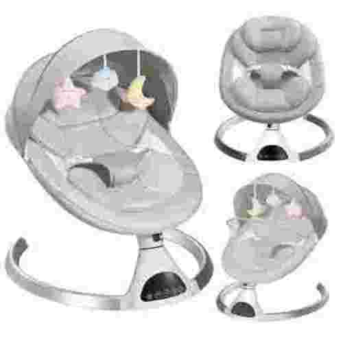 HARPPA Electric Baby Swing for Infants with Bluetooth Music, 5 Sway Speed, Remote Control, Gray