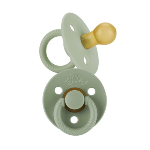 Itzy Ritzy Natural Rubber Pacifiers for 0–6 Mos, Set of 2 (Succulent/Agave)