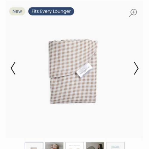 Infant Lounger Muslin Cover | Gingham