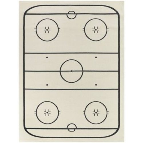 Hockey Time Kids' Rug Cream/Black - Balta Rugs