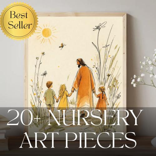 Christ With Children BOHO Nursery Artwork Bundle: LDS Christian Home Decor (Digital Download)