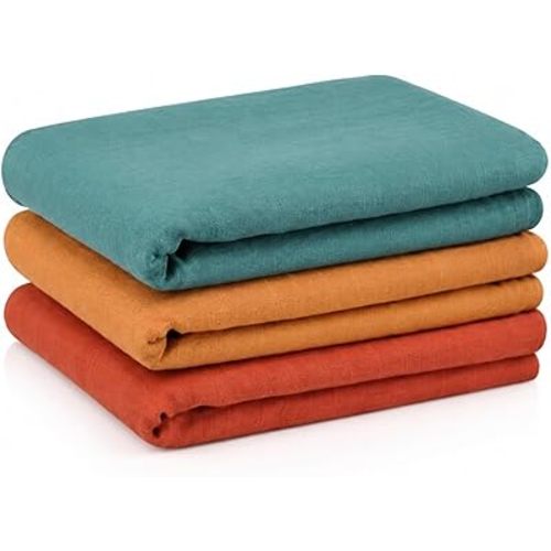 Muslin Swaddle Blankets for Newborn, 3 Pack Large 47 x 47 Receiving Blankets, Soft Breathable Muslin Baby Blankets for Boys & Girls, Unisex Swaddle Wraps for Baby Essentials