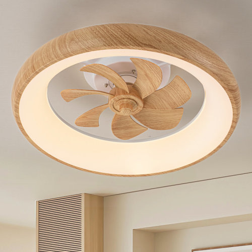 Ivy Bronx 20in Dimmable Led Rgb Woodgrain Smart Ceiling Fan With Light And Voice/app/remote Control & Reviews | Wayfair