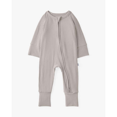 Dove Gray Ribbed Zippy – Little Sleepies