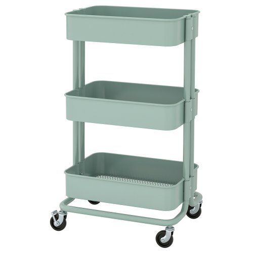 RÅSKOG Trolley - light turquoise 35x45x77 cm
