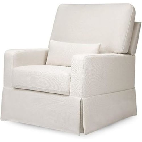 Namesake Crawford Pillowback Comfort Swivel Glider in Performance Cream Eco-Weave, Water Repellent & Stain Resistant, Greenguard Gold & CertiPUR-US Certified