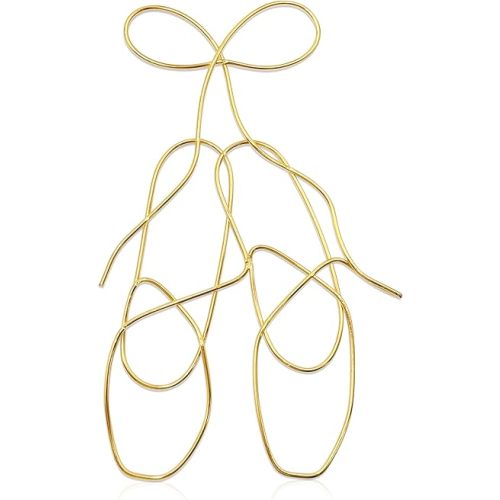 Ballet Slipper Wire Decor, Ballerina Shoes And Girl Room Decor, Dance Accessories, Birthday Gifts For Little Girl, Dance Lovers, Daughter And Granddaughter(Gold)