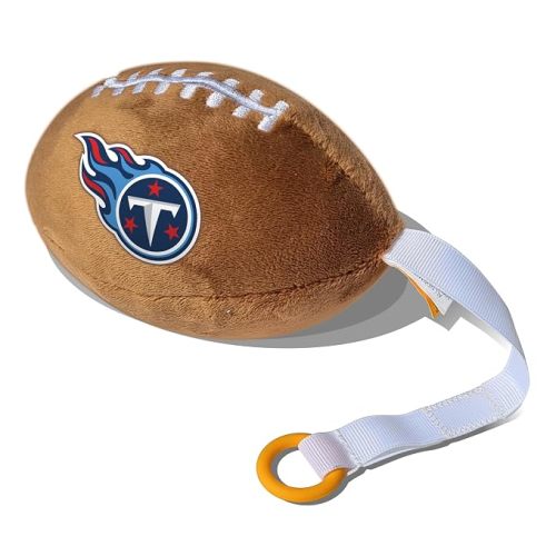 Tennessee Titans Plush Football Pacifier Holder by Smilo - Officially Licensed NFL Soother Holder - Soft Plush Toy and Dummy Holder - Fits Any Pacifier - Stroller Accessory & Newborn Essential