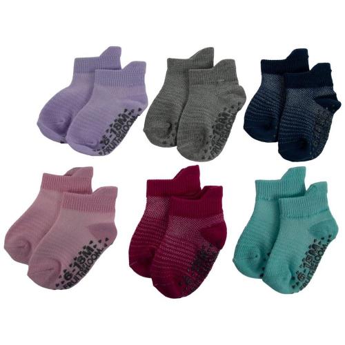 Pink, Purple & Blue Infant Low Cut Socks
