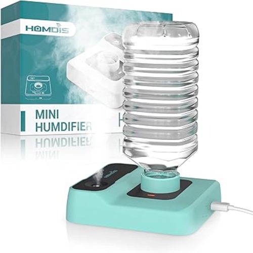 Portable Humidifiers for Travel, Small Mini Humidifier with Auto Shut-Off, Nightlight and Storage Bag for Hotel, Bedroom or Office, Plant Humidifier Indoor, Green