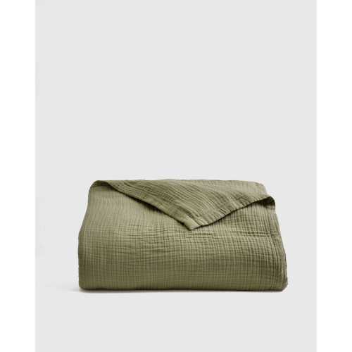 Organic Airy Gauze Blanket in Olive