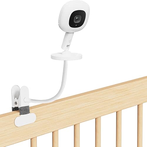 Baby Monitor Mount for Nanit Pro Smart Baby Monitor & Flex Stand, Also for Cameras with 1/4 Screw Stand, Flexible Clip Clamp Mount Adjustable Monitors Holder Without Tools or Wall Damage