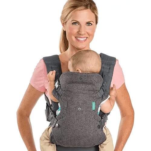 Infantino Flip Advanced 4-in-1 Carrier - Ergonomic, convertible, face-in and face-out front and back carry for newborns and older babies 8-32 lbs
