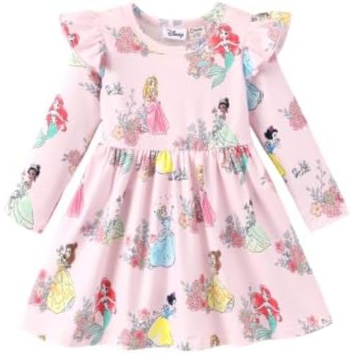 Disney Girls Dress Ruffled Long Sleeve Fall Winter Clothes Baby to Toddler