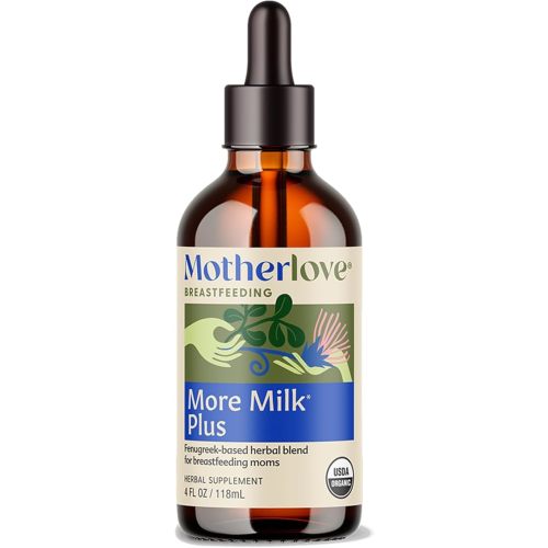 Motherlove More Milk Plus Tincture (4 oz Value Size) Fenugreek-Based Lactation Supplement to Support Breast Milk Supply—USDA Certified Organic, Vegan, Kosher, Soy-Free