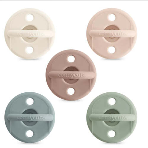 Comfy Cubs Baby Pacifier - Breast-Like Nipple Shape - 5 Pack - Silicone