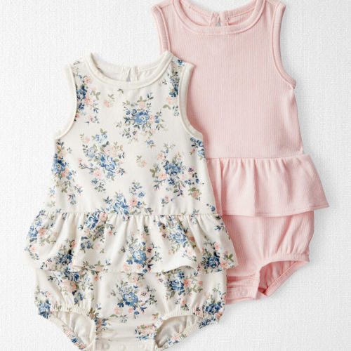 Floral, Rose Baby 2-Pack Organic Cotton Bubble Rompers | Carter’s Oshkosh Canada