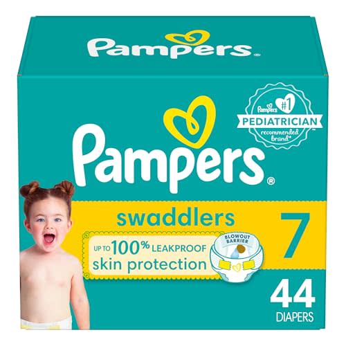 Pampers Baby Diapers - Swaddlers - Size 7, 44 Count, Ultra Absorbent Disposable Infant Diaper