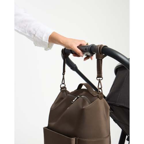 Stroller Hooks Nappa Leather (Vegan Leather in Coco)