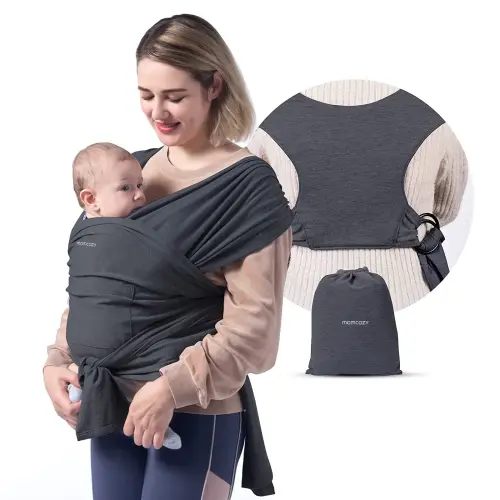 Momcozy Baby Wrap Carrier Slings, Easy to Wear, for Babies Girl and Boy, Adjustable Baby Carriers for Newborn up to 8-35 lbs Portable Mother Mom Gift Convenient Travel Gifts wild bird baby carriers Ergonomic Baby carrier - TikTok Shop