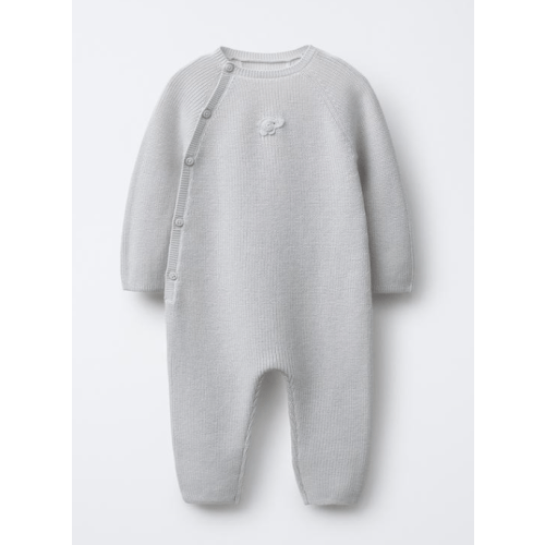 PEARL KNIT ELEPHANT JUMPSUIT - Blue / Gray | SIZE 1-3 MONTHS