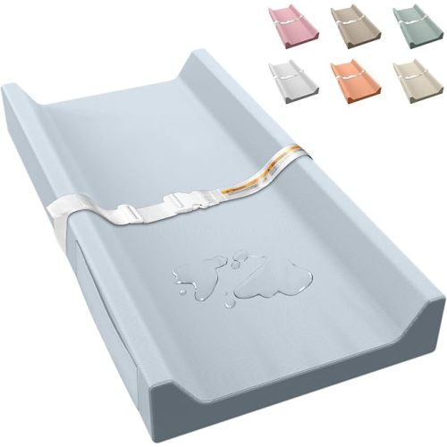 Vegan Leather Baby Changing Pad, Waterproof & Wipeable Soft Diaper Changing Mat 32" x 16.6" Comfortable Infant Changing Station for Dresser & Table