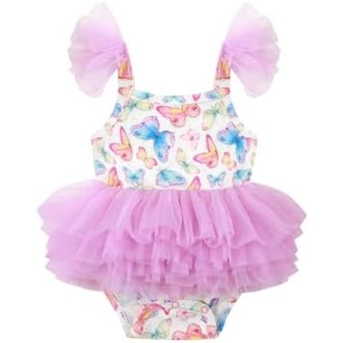 Baby Girls Romper Dress Tutu Skirt Sleeveless Tulle Dress Summer Outfit