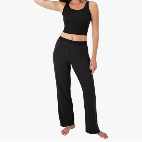 Hanes Women's Originals SuperSoft Comfywear 2 Piece Crop Tank & Lounge Pants Loungewear Set