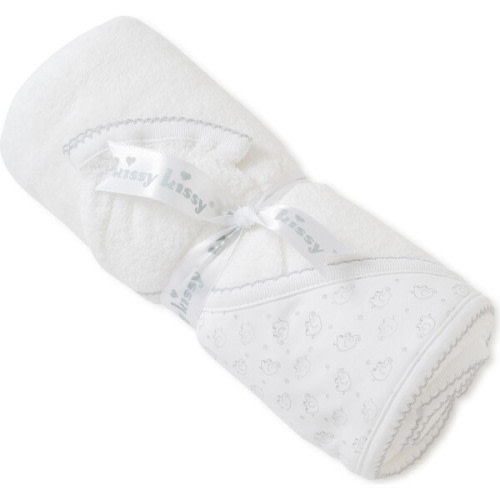 Ele-fun Towel & Mitt Set, Grey - Kissy Kissy | Maisonette