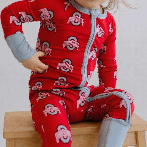 Ohio State Buckeyes Bamboo One-Piece Zippered Jumper - Tailgate Tikes