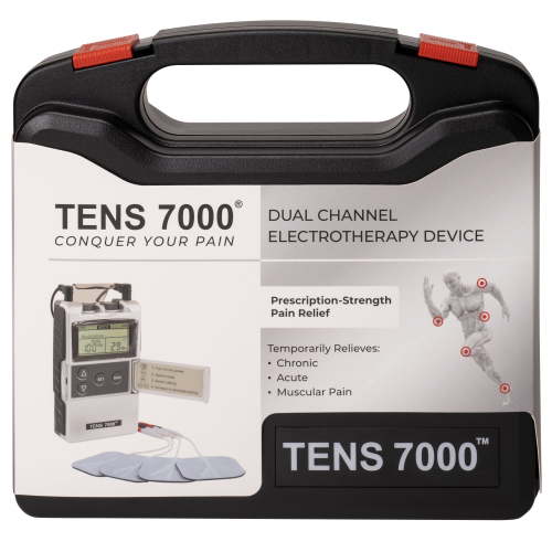 TENS 7000 Digital TENS Unit, Muscle Stimulator Machine for Pain Relief, 6.25" x 7.00" x 2.00"
