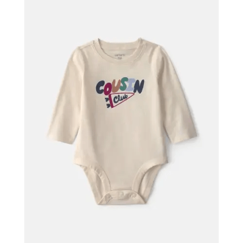 Baby 'Cousin Club' Long-Sleeve Graphic Bodysuit - Cream | Carter's