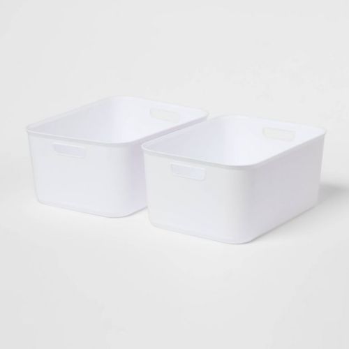 12.5L Brightroom Open Storage Tub White 2pk - Brightroom™