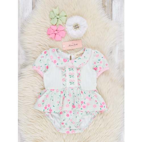 Minty Florals Ruffle Bubble