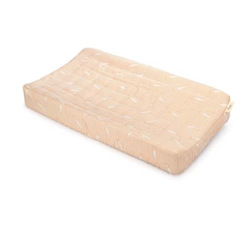 Clementine Carrot Striped Change Pad Cover | Crane Baby