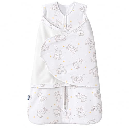 HALO SleepSack Swaddle | Cotton | 1.5 TOG | 68-75°F | 6-12 lbs |Cozy Pals | 3-Way Swaddle: Arms In, Hands-to-Face or Arms Out | Double Zipper for Easy Changes | Hip-Healthy Design | Newborn 0-3 Months