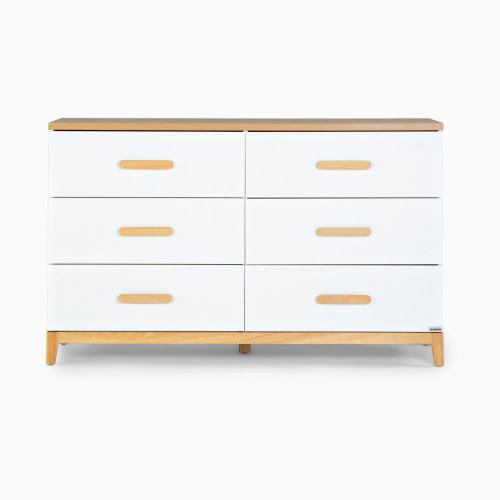 dadada Lala Big 6-Drawer Dresser - White/Red Oak