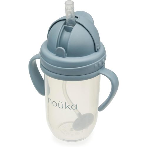 nouka Weighted Straw Cup with Click Top Lid | Leak Proof and Easy Grip | Removable Handles | Wave