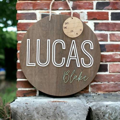 Hospital Door Hanger for Boy Nursery Name Sign Birth Stat Sign Hospital Door Wreath Baby Announcement Sign Nursery Name Sign Girl Boho