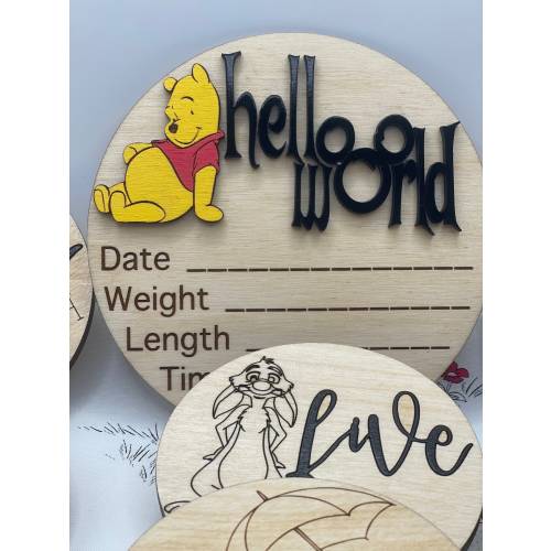 Winnie the Pooh Baby Milestone Markers: Baltic Birch Wood, Nursery Decor