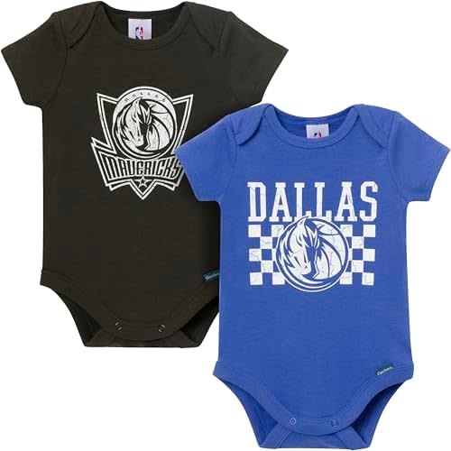 Gerber unisex-baby NBA Team 2 Pack Short Sleeve Onesie Bodysuits