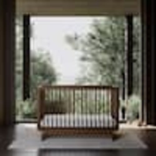 Storkcraft Santorini Hazelnut 5-in-1 Convertible Crib with Toddler Guardrail 04622-308