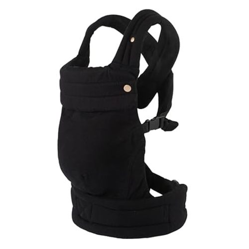 Ergonomic Baby Carrier Newborn to Toddler, Lightweight & Breathable Cotton Infant Carrier for Hands Free Comfort (Black)
